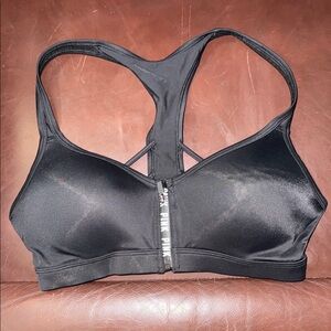 Victoria's Secret Black Sports Bra with Zip Front